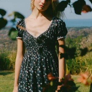 Christy Dawn Matilde dress -noir poppies